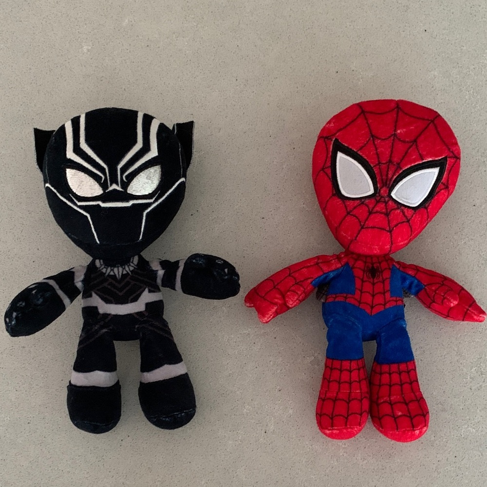 Marvel Black Panther and Spider-Man Plush Duo